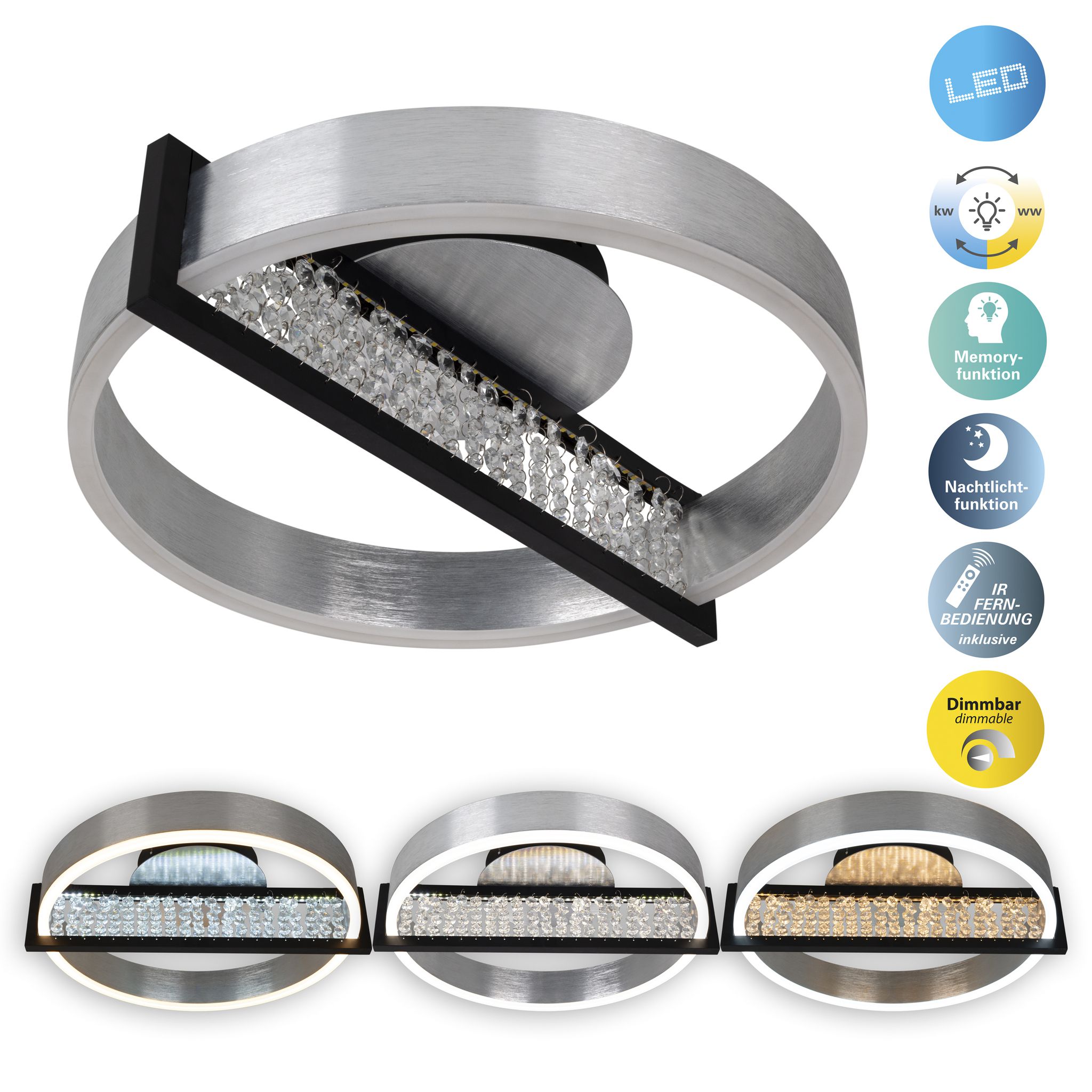 LED Deckenleuchte YVARIS L:53,2cm - LED-Modul, IP20, 230V