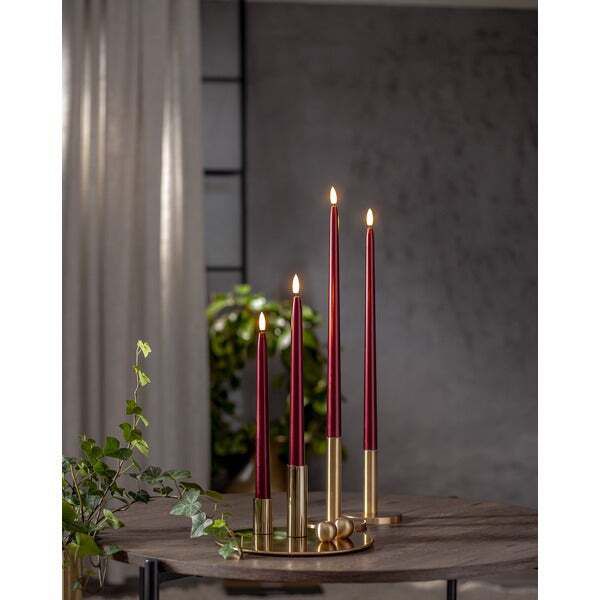 LED Dinner Kerze 2 pack Flamme Metal - Indoor, 28.5 cm Höhe,Timerfunktion
