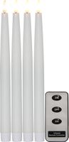 LED Dinner Kerze 4P Flamme - Indoor, Weiss, 28.5cm, Timerfunktion