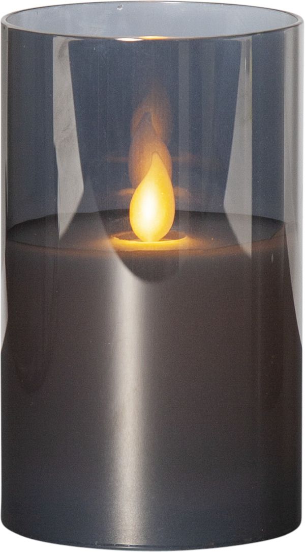 LED Pillar Kerze M-Twinkle - Indoor, Schwarz, 12.5cm Höhe, Timerfunktion