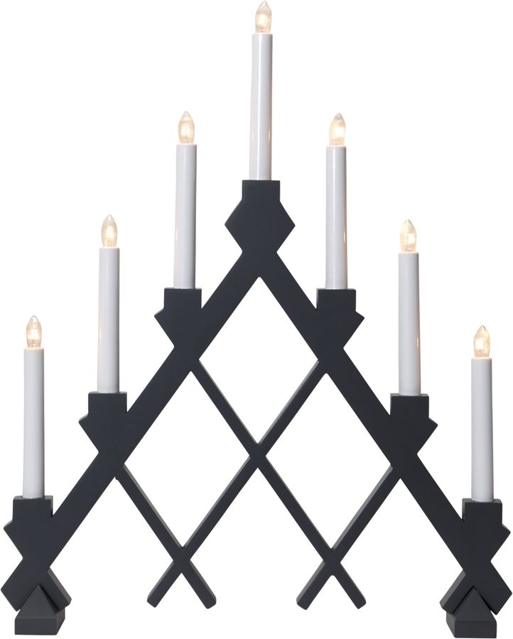 Kerzenleuchter Rut - IP20, Grau, Warmweiss