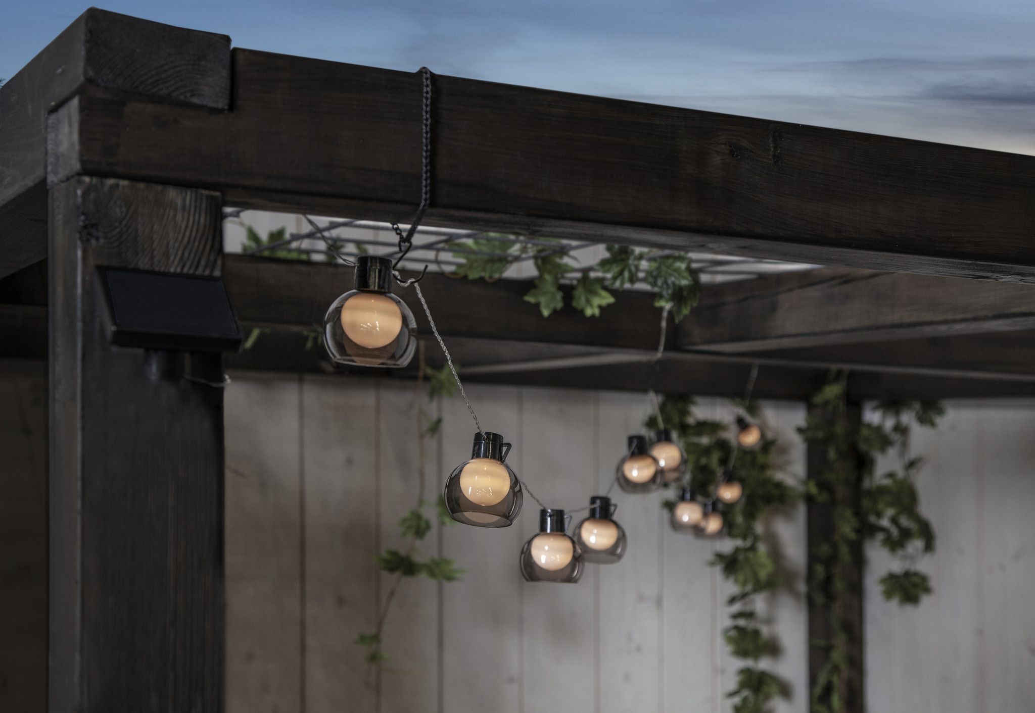 Solar Lichterkette Smoky - Transparent, Lichtfarbe Warmweiss