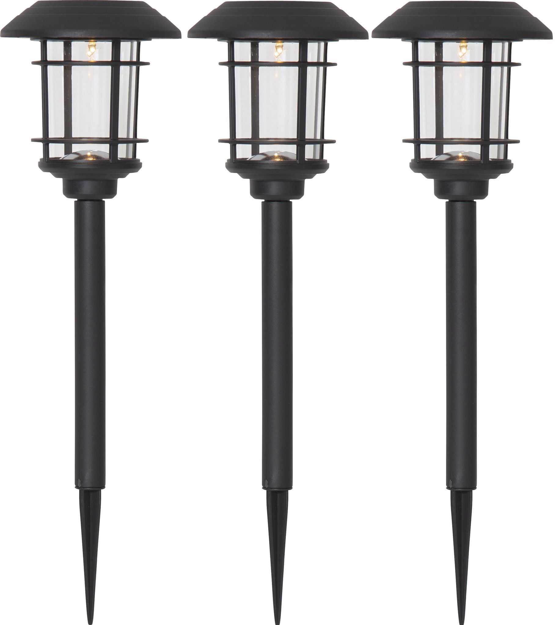 Solar Pollerleucht 3 Pack Fride - Schwarz, Lichtfarbe Warmweiss
