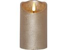 LED Pillar Kerze Flamme Rustic - Indoor, Gold, 12.50 cm Höhe,  Timerfunktion