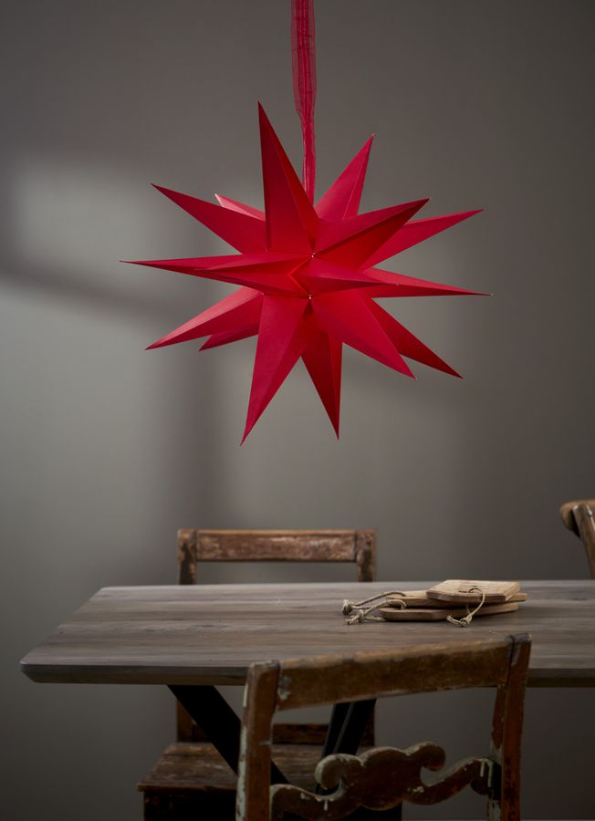 Papierstern December - IP20, Rot