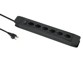 PRINCIPIO 6xH - 6x T13 horizontal, 2.0m Kabellänge, Schalter, schwarz
