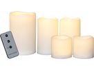 LED Pillar Kerze Paul 5er Pack - Outdoor, Elfenbein, Timerfunktion