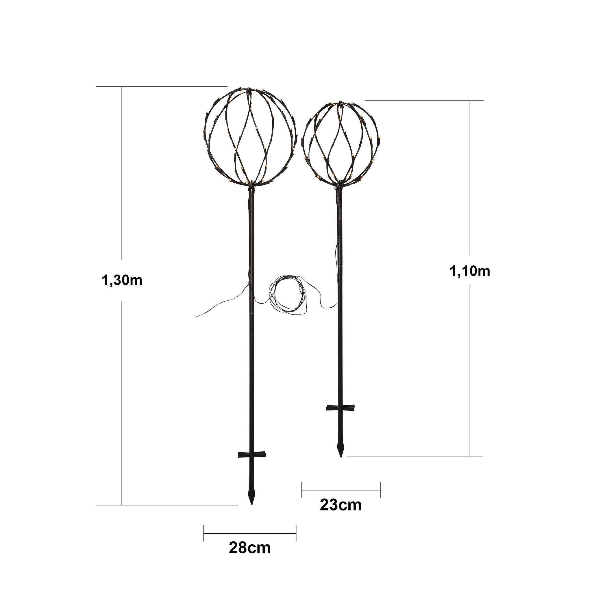 Outdoor Decoration Sphere - IP44, Warmweiss, 96 LED's