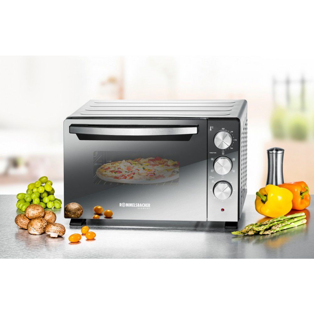 Back & Grill Ofen mit Drehspiess & Umluft - Back & Grill Ofen mit Drehspiess & Umluft 230V, 1380W, schwarz/silber