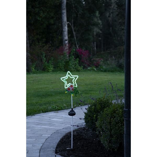 Solar Decoration Linny Star - IP44, Grün, Dämmerungssensor