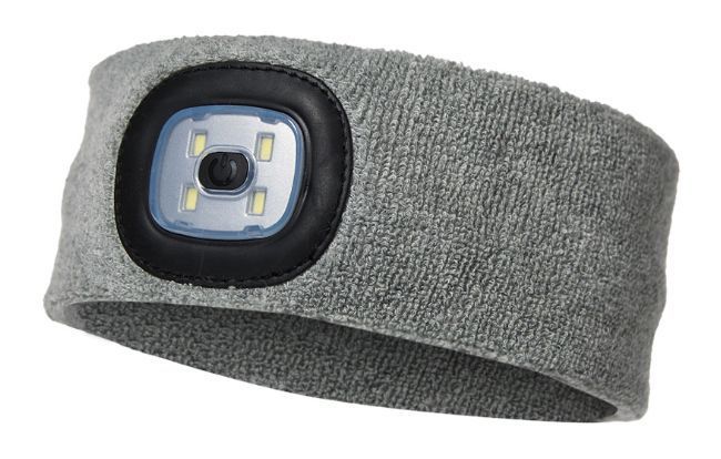 LED Stirnband anthrazit, USB aufladbar - anthrazit, 150lm, inkl. USB-Akku