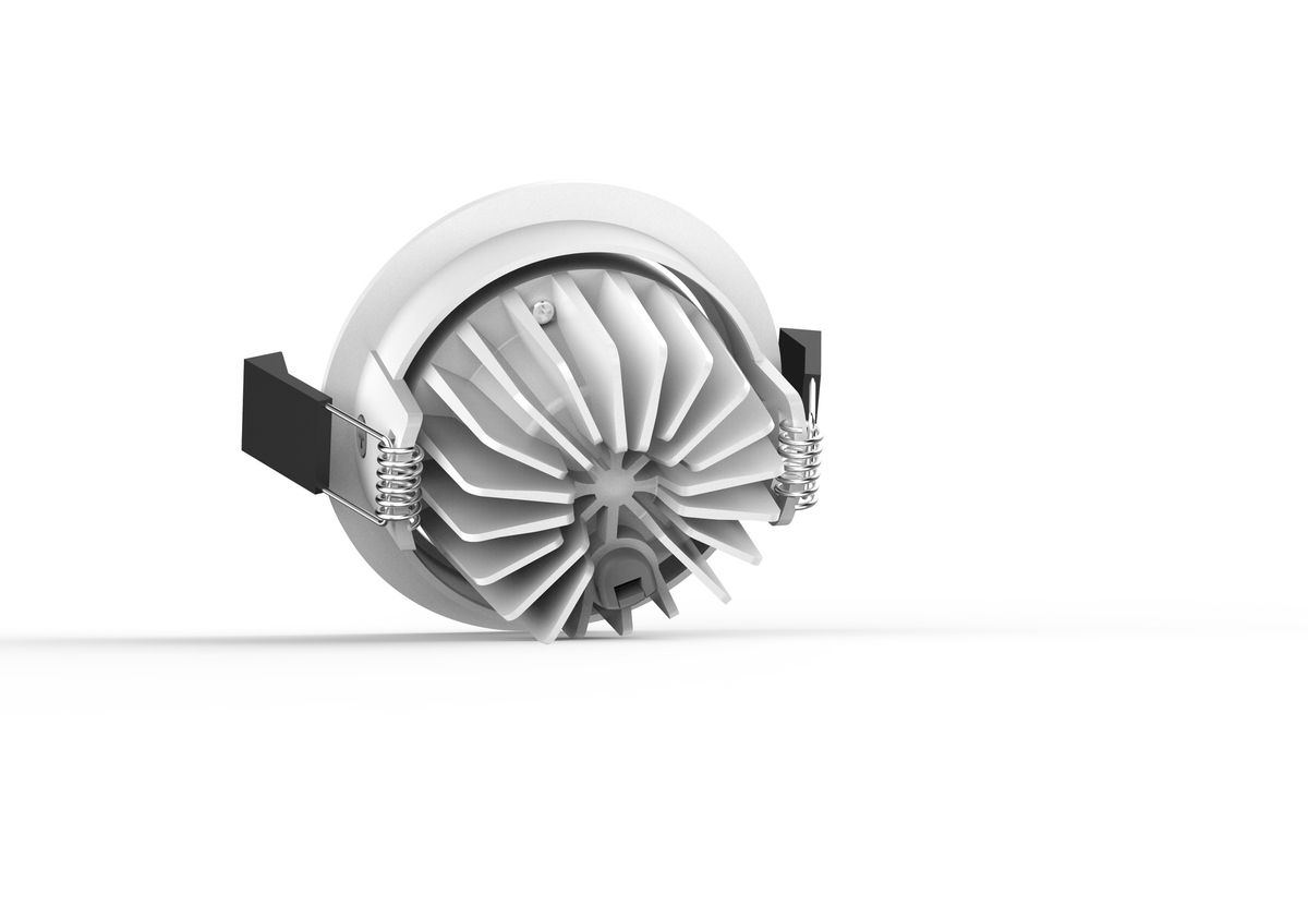 Faretto da incasso a LED CL102A - 8W, 680lm, 3000K, IP40, CRI 80, 36°, weiss, dimmbar, D=90mm, H=46mm, BL=80mm