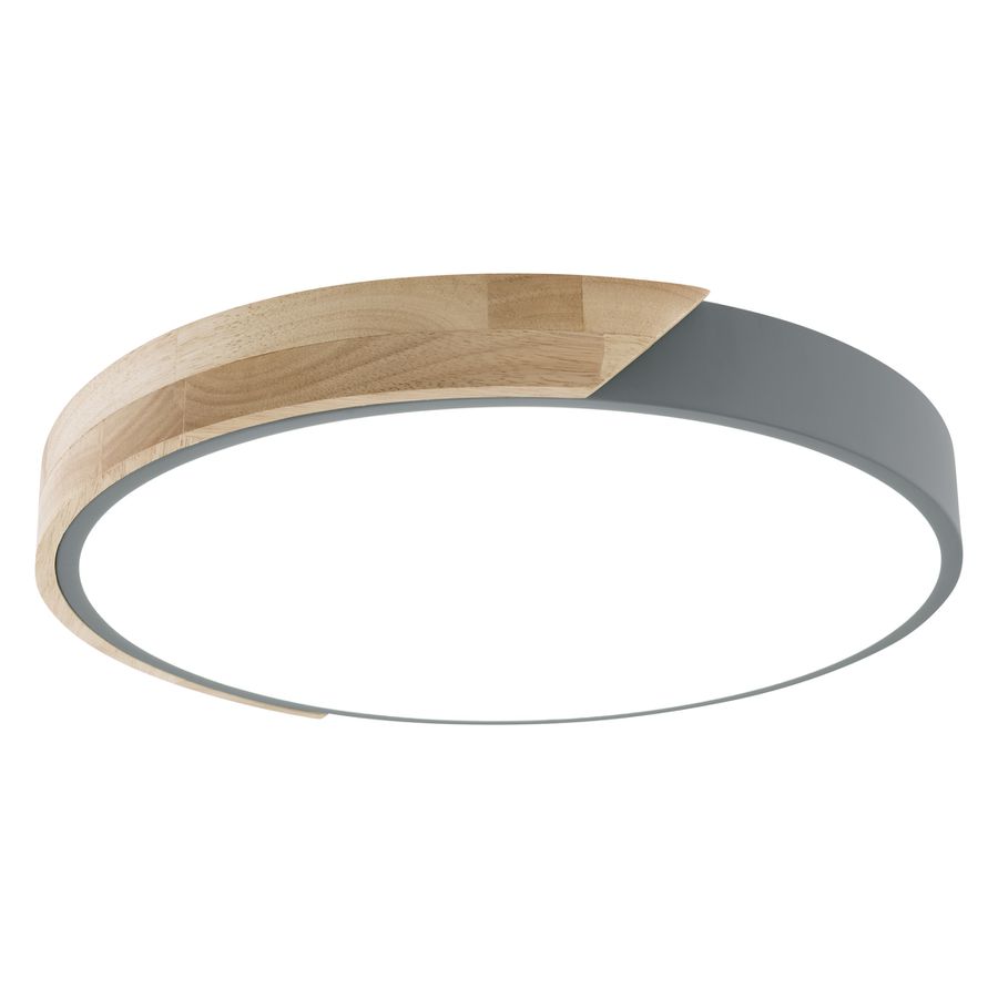 LED Deckenleuchte BORNEO - 13W, 1500lm, 3000K, IP20, grau, nicht dimmbar, D=310mm, H=50mm