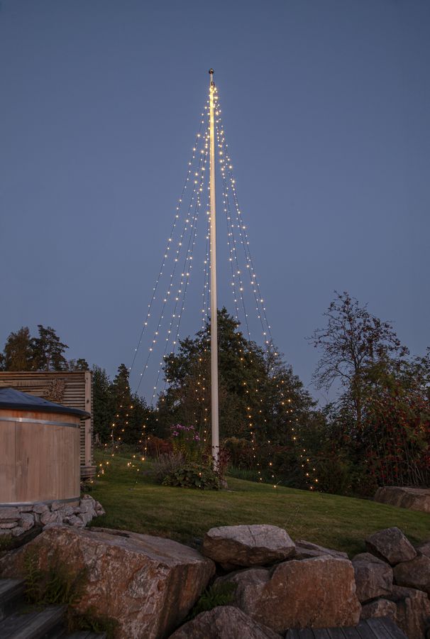 Lichterkette Flagpole Shiny - IP44, Warmweiss,
