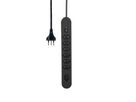 Steckdosenleiste Re:Life - 7x T13., 1.8m Kabel, schwarz