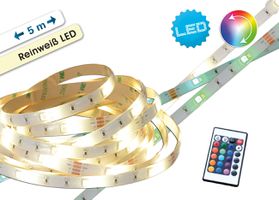 Näve LED Stripe RGB+weiß 5m indoor - Näve LED Stripe RGB+weiß 5m indoor, inkl. Trafo und Fernbedienung