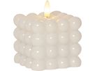 LED Pillar Kerze Flamme Dot - Indoor, Weiss, 9.5 cm höhe, Timerfunktion