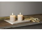 LED Pillar Kerze 2er Pack Flamme Swirl - Indoor, Beige, 7.50 cm Höhe,  Timerfunktion