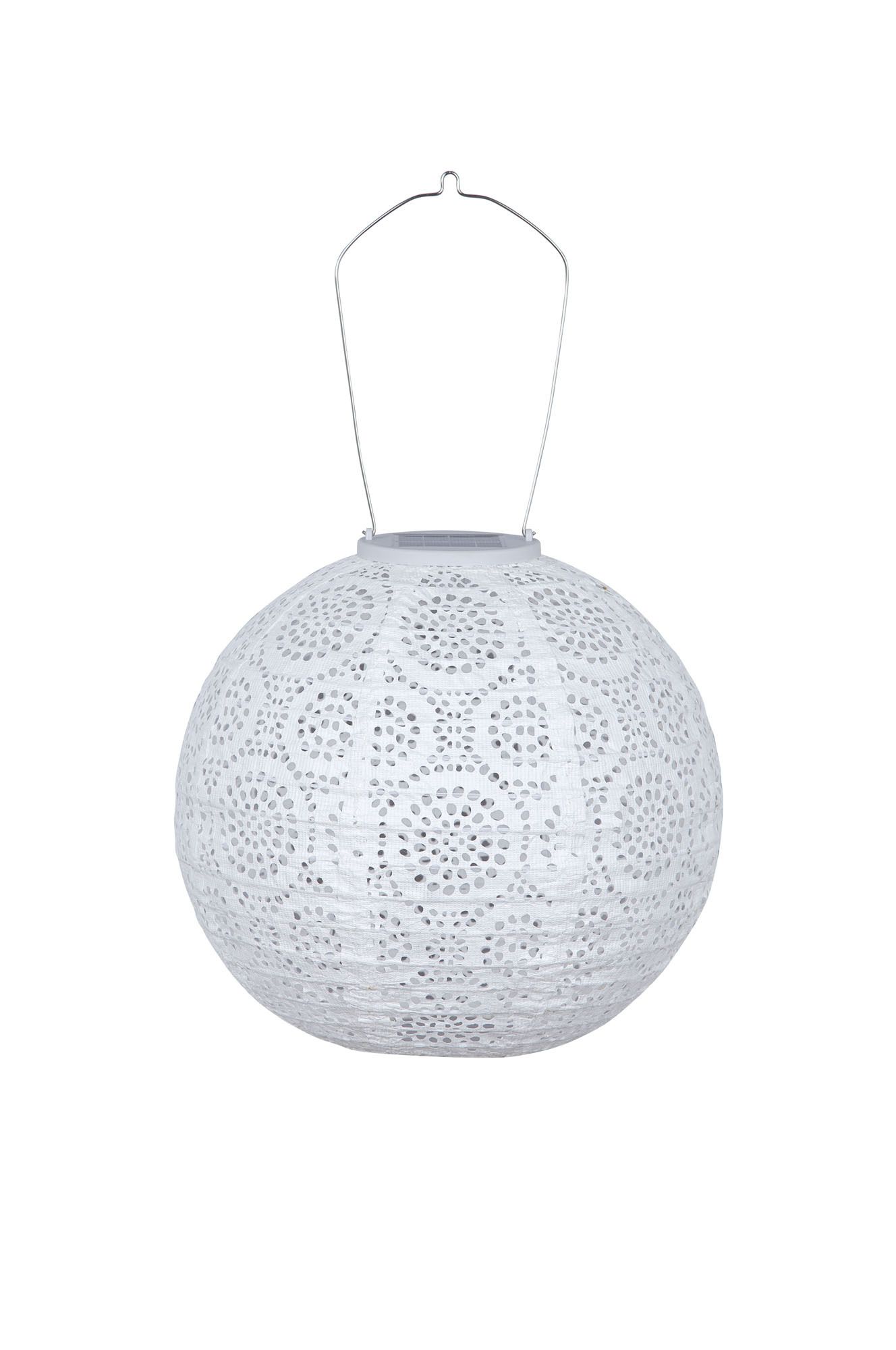 Solar Laterne Tyvek Weiss ø25cm - Warmweiss, LED, IP44, 1800K, VE 20