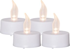 LED Teelicht 4er Pack Pack Paulo - Indoor, Weiss, 4cm Höhe, Timerfunktion