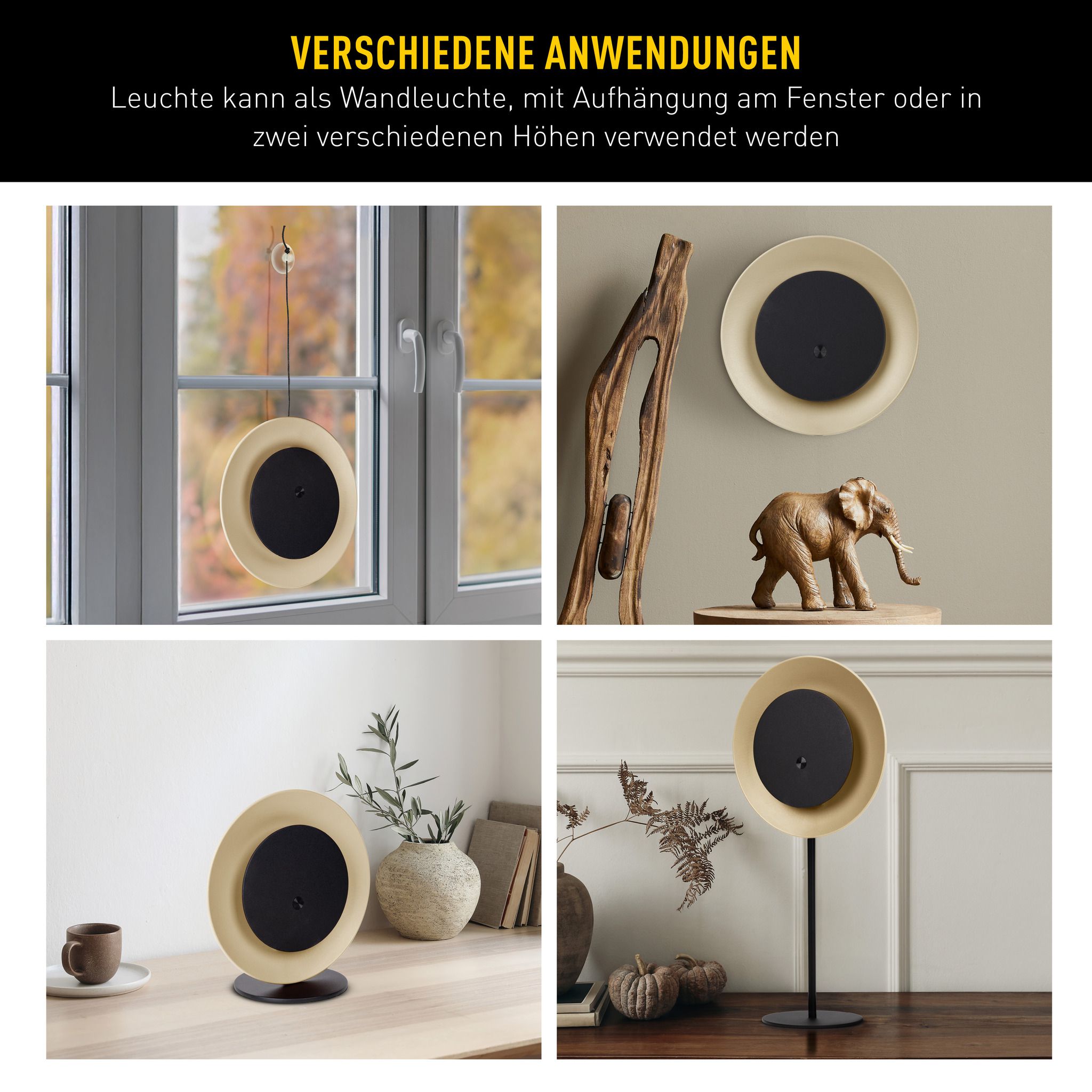 Solar- Tischleuchte Hängeleuchte SOLAN almond H: 41,5 cm - 3000K, 120lm, 1W, IP54