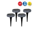 4er-Set LED-Solar Bodenleuchte mit Erdspieß - d:11.5cm grau - IP44, kaltweiss, W