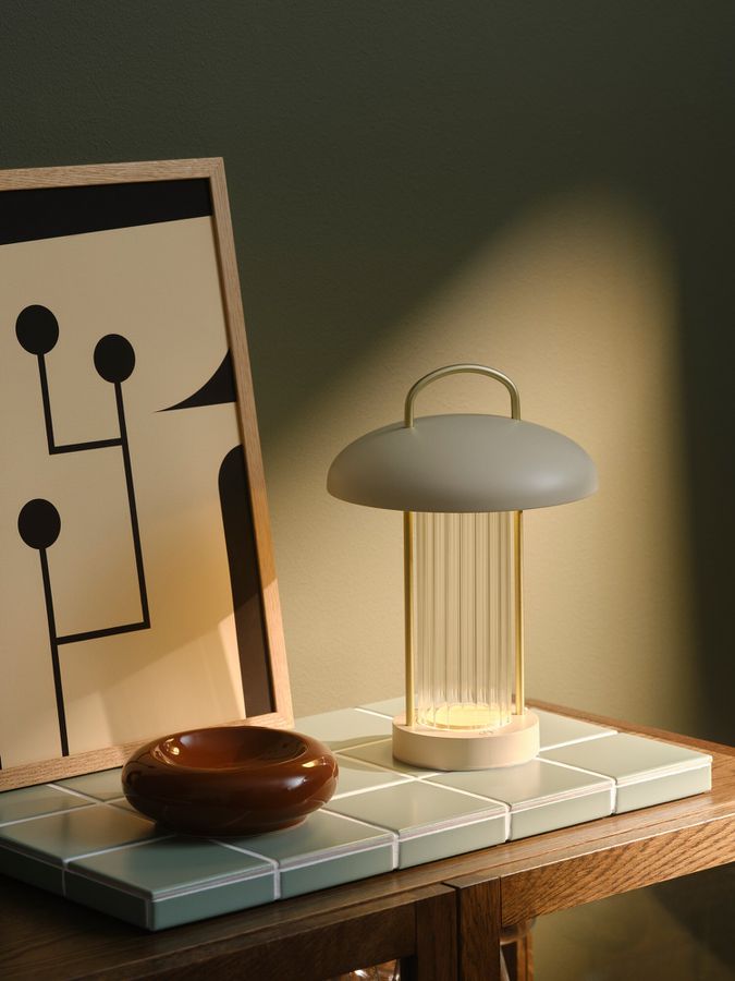 Akku Tischleuchte Mirano Beige - LED-Modul, 3000K, 150Lm, IP20