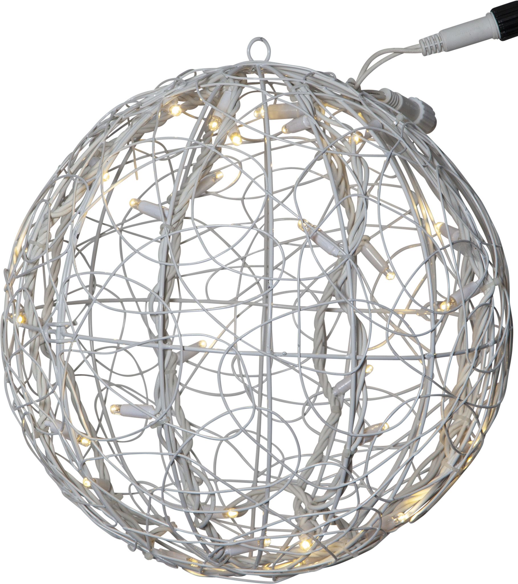 System LED Extra, Trassel-Kugel, 35x35cm - Weiss, Warmweiss