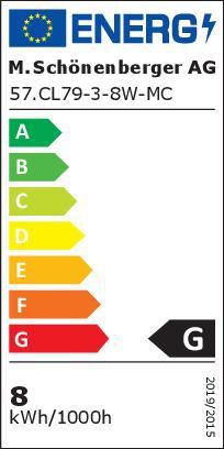 Spot encastré à LED CL102A - 8W, 680lm, 3000K, IP40, CRI 80, 36°, chrome-matt, dimmbar, D=90mm, H=46mm, BL=80mm