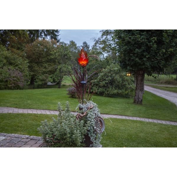 Solar Decoration Melilla Flame - IP44, Bernstein, Dämmerungssensor