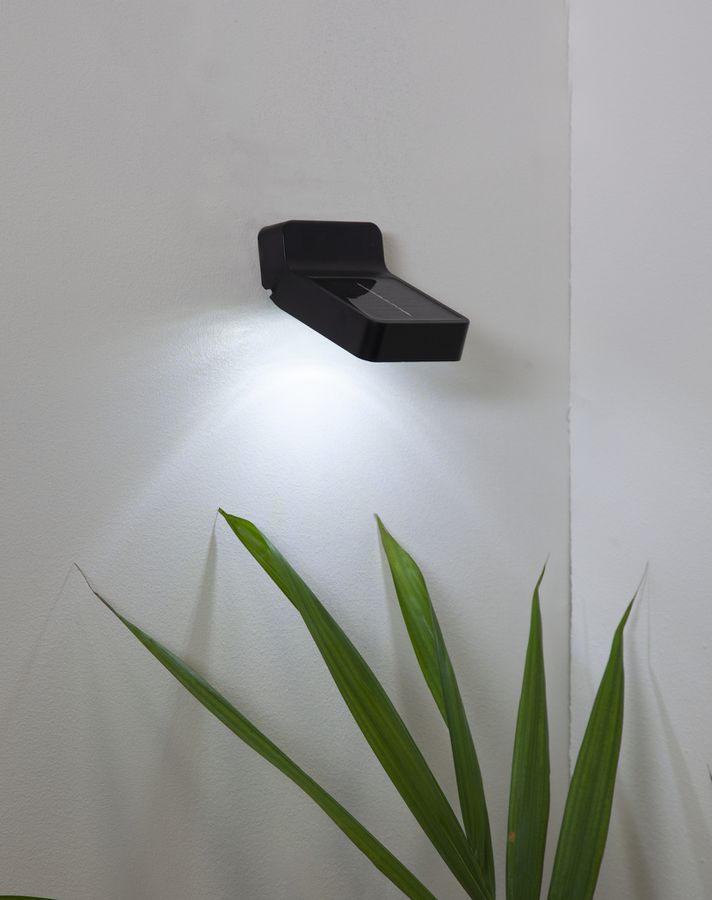 Solar Wand Laterne Wandy - Schwarz, Lichtfarbe Weiss