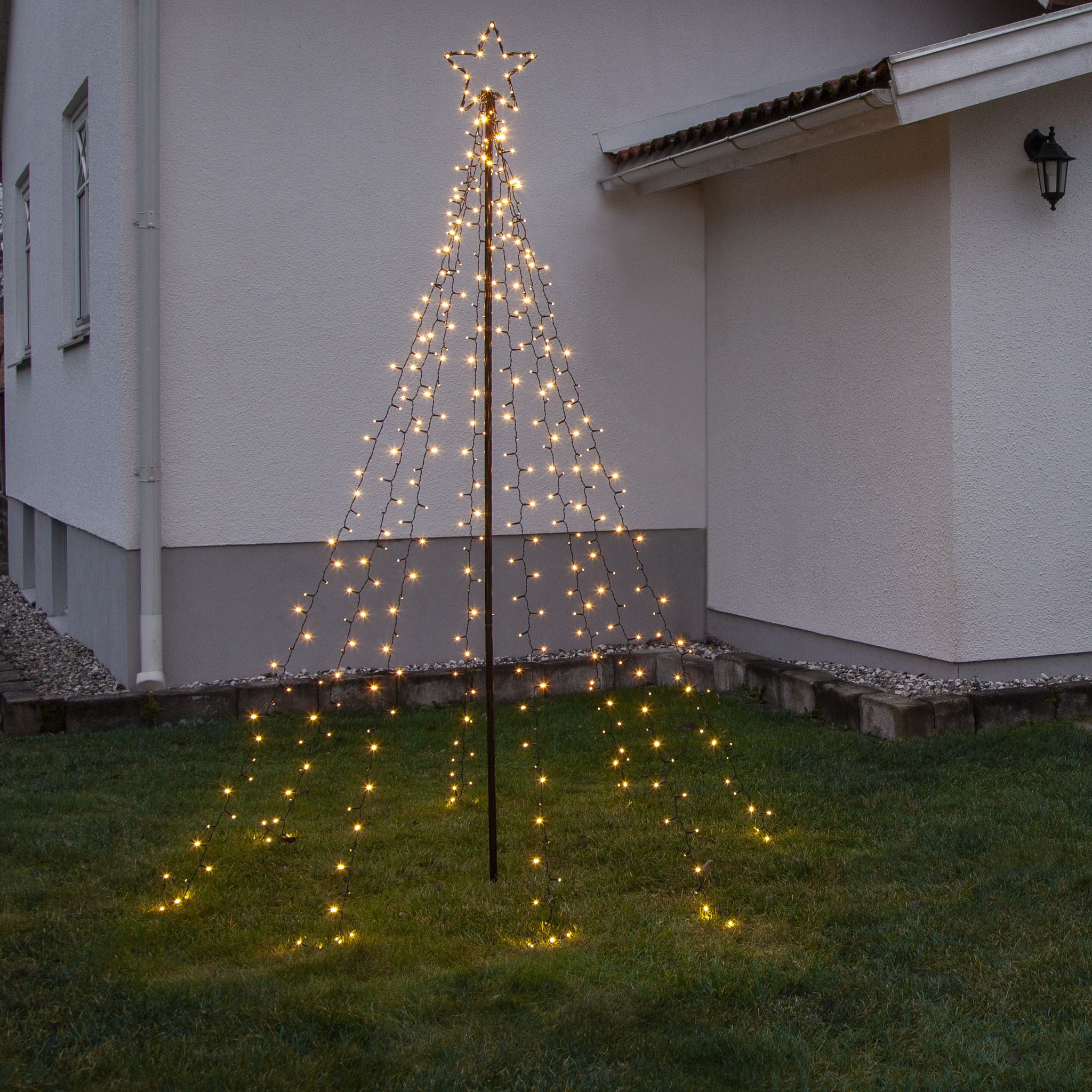 Outdoor Decoration Spiky - IP44, Golden Warmweiss, Schwarz
