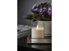Bougie LED en plastique M-Twinkle - Indoor, Weiss, 10cm Höhe, Timerfunktion