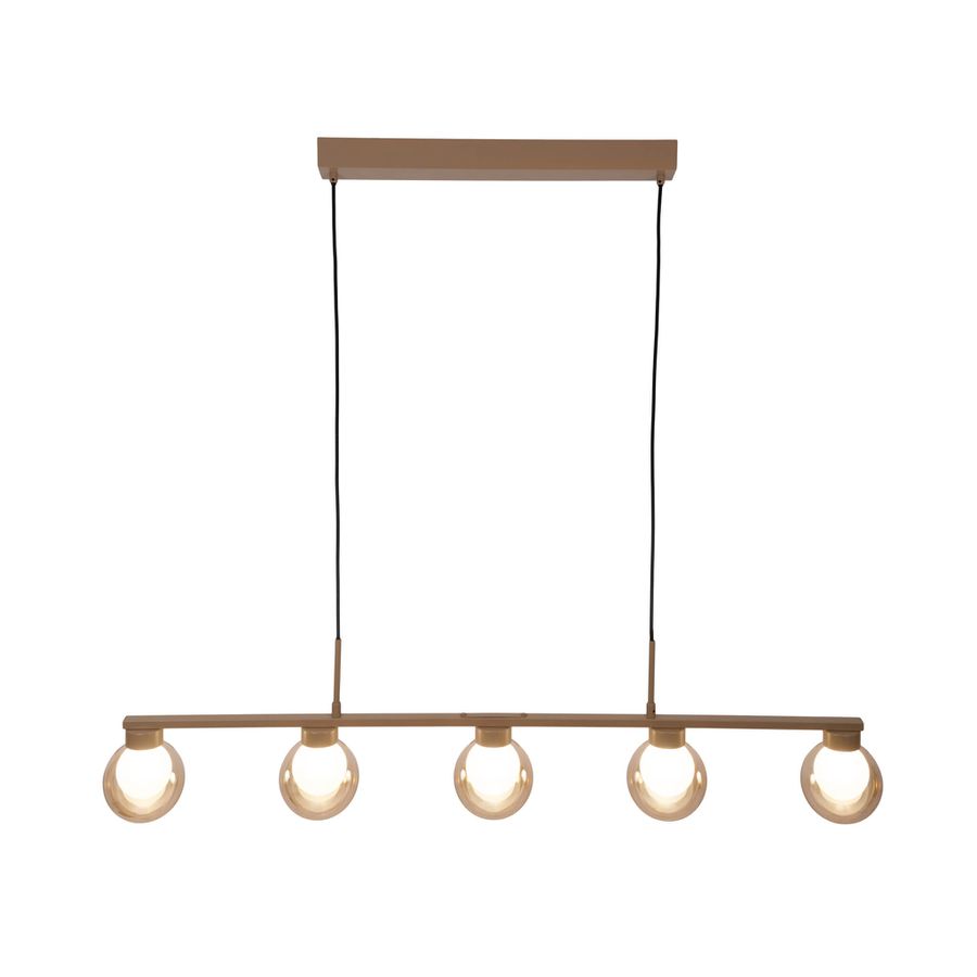 5er Pendelleuchte  DONIKA  L: 116 cm - IP20, G9, Braun