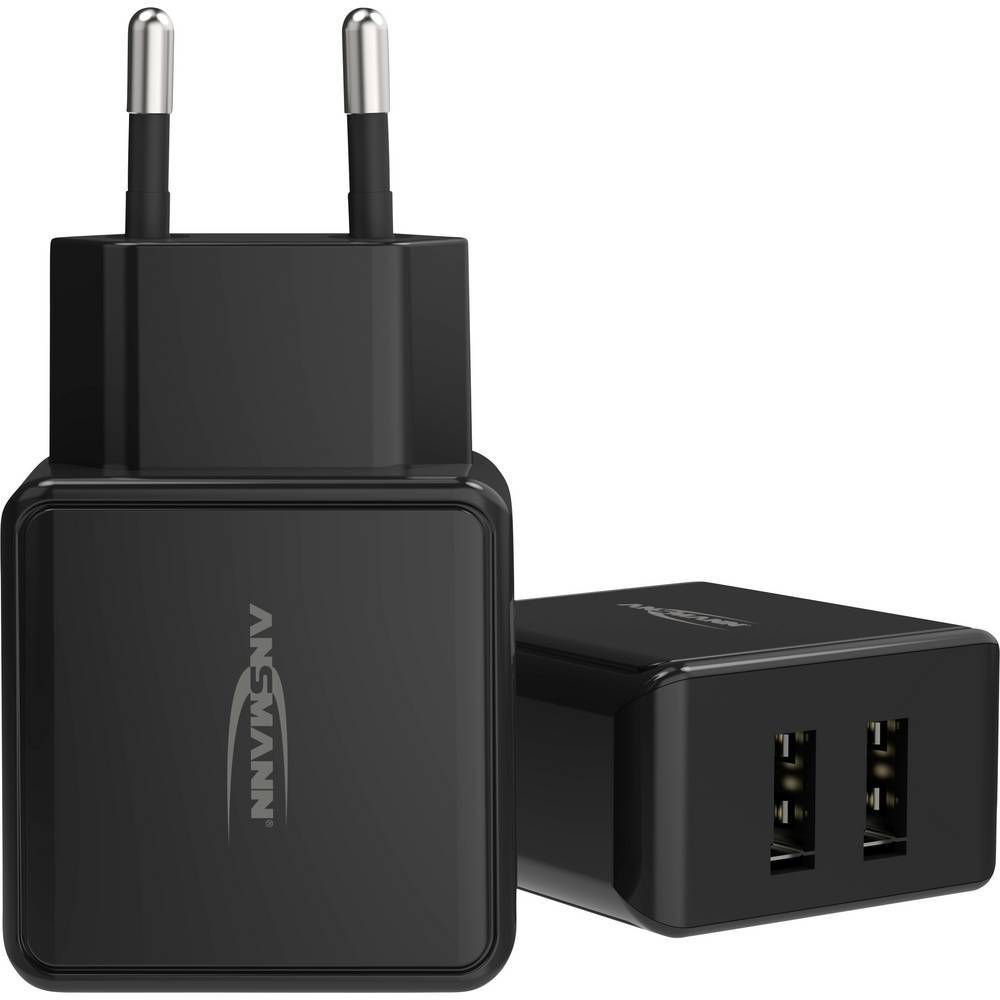 USB Home Charger 2.4A 2-PorT - USB-Ladegerät 12 W, schwarz