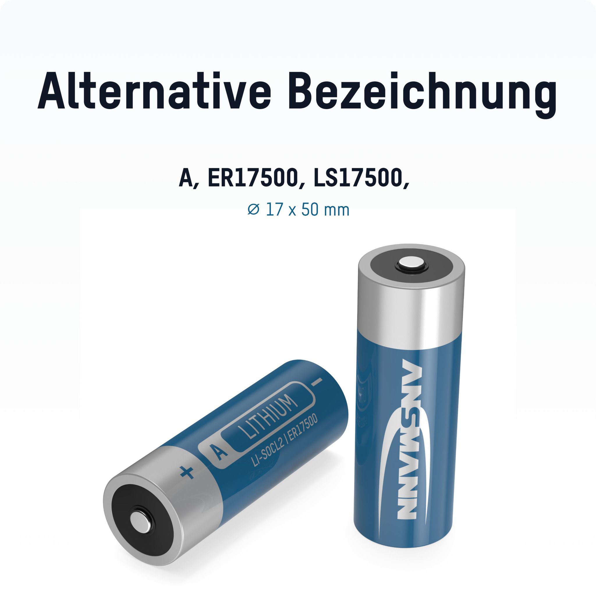 Lithium-Thionylchlorid Batterie ER17500 / A - 3.6V, 3600mAh