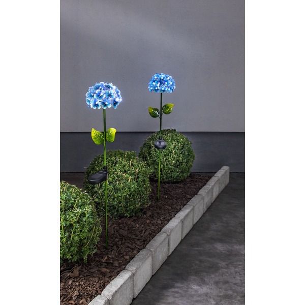 Solar Gartenstock Hortensia - Blau, Lichtfarbe Kaltweiss