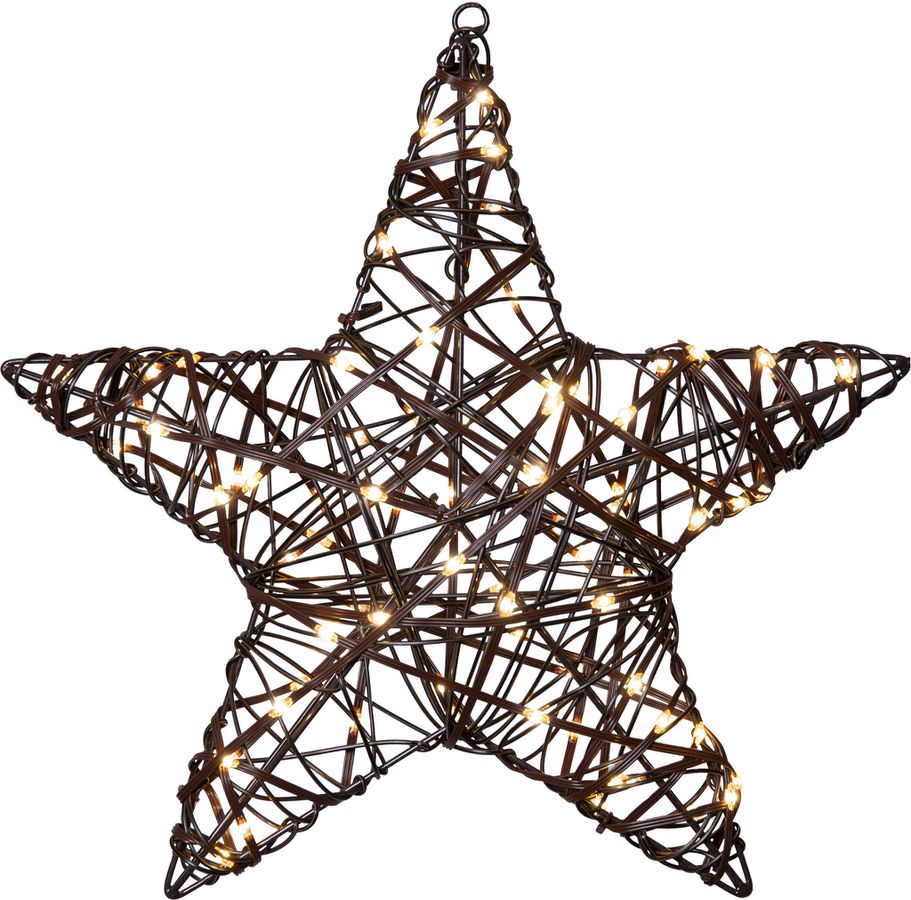 Outdoor Decoration Vicke Star 40cm - Indoor, Outdoor, Warmweiss, Braun
