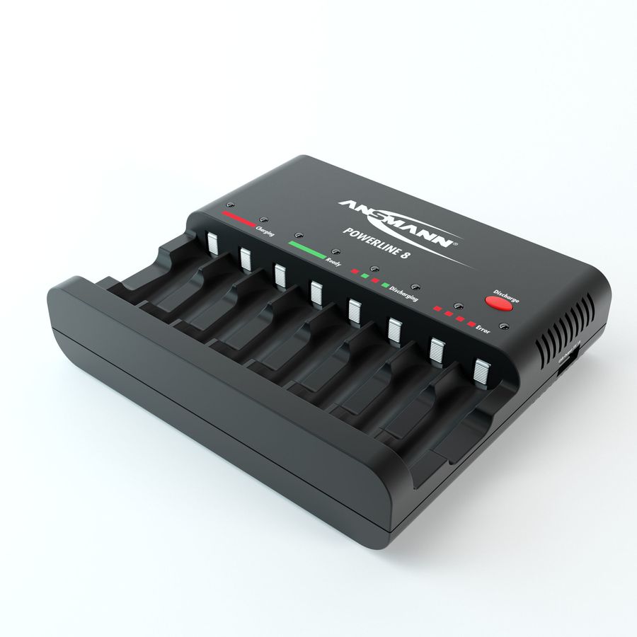 Caricabatterie Powerline 8 - Tisch-Ladegerät für 1-8 Micro AAA / Mignon AA Akkus