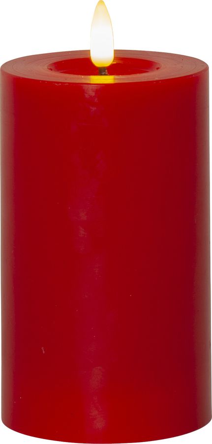 LED Pillar Kerze Flamme Flow - Indoor, Rot, 15 cm höhe, Timerfunktion