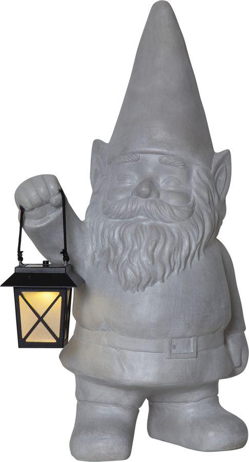 Solar Dekoration Gnomy - Grau, Lichtfarbe Warmweiss