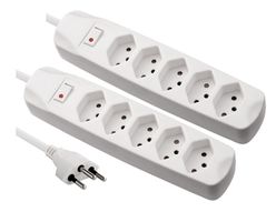 Fix Line Multipresa Duo-Set - 5xT13, 1.5m Kabel, H05VV-F 3G1mm2, weiss, Kinderschutz