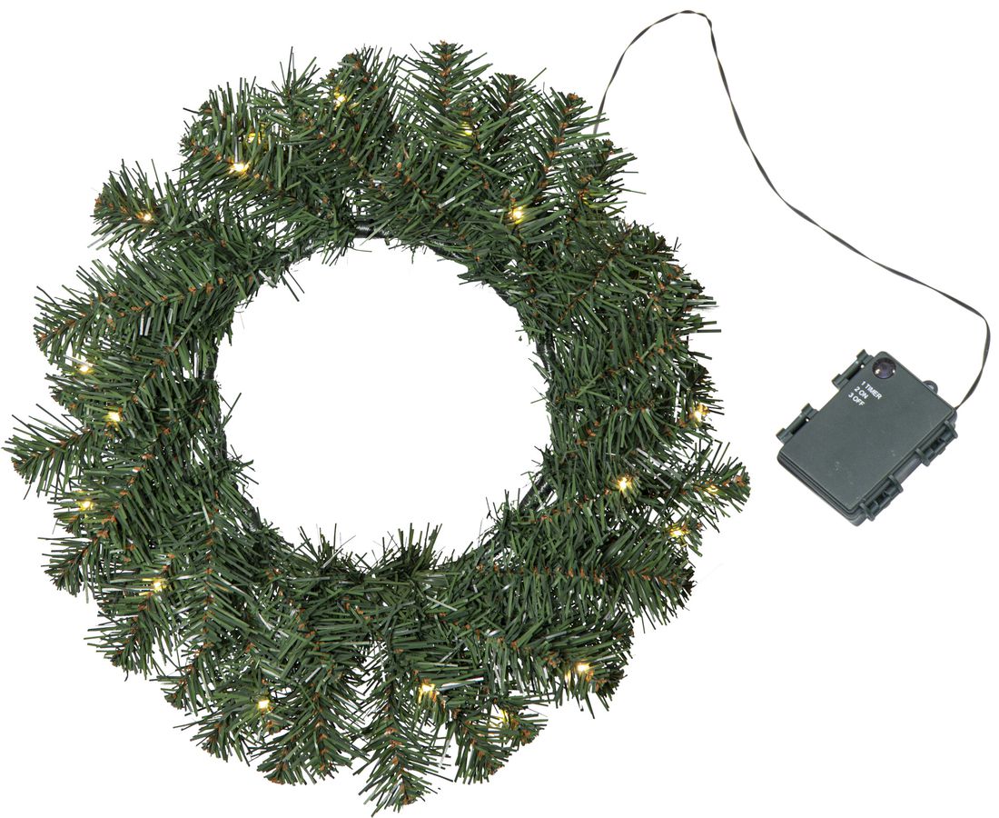 Kranz Dalbo - Indoor, Outdoor, Warmweiss, Grün