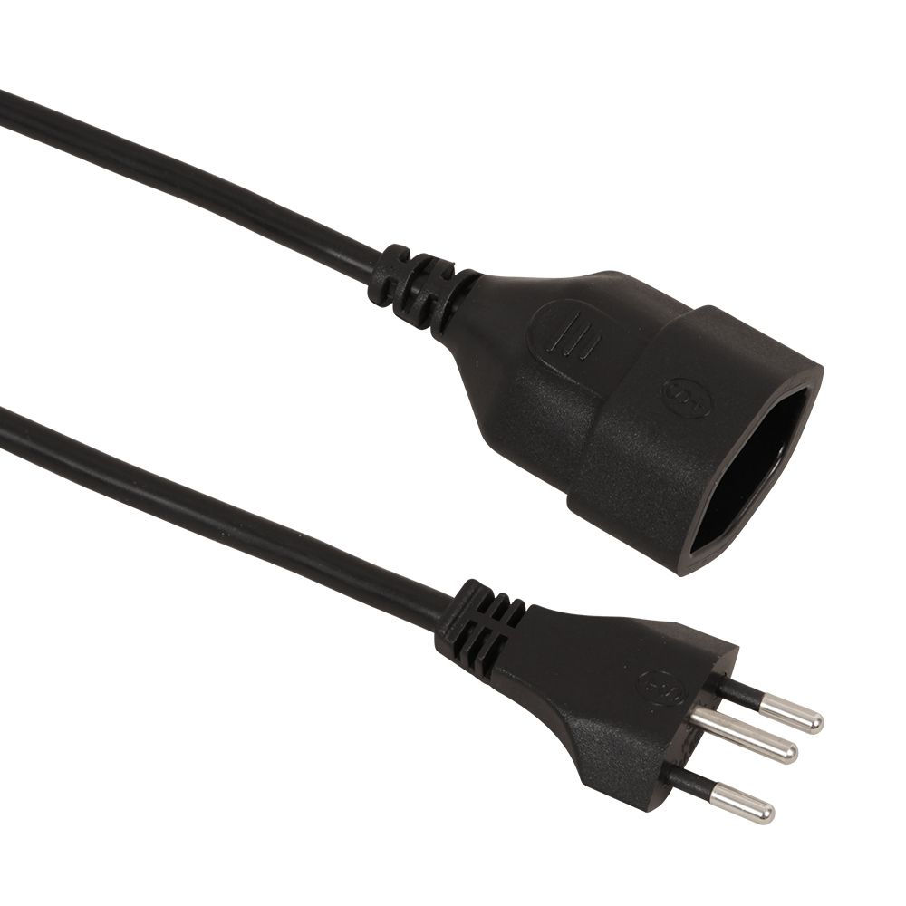 Verlängerungskabel 3-Polig - 5m, schwarz, H05VV-F 3G1.0mm2, mit Kinderschutz, 230V - 10A