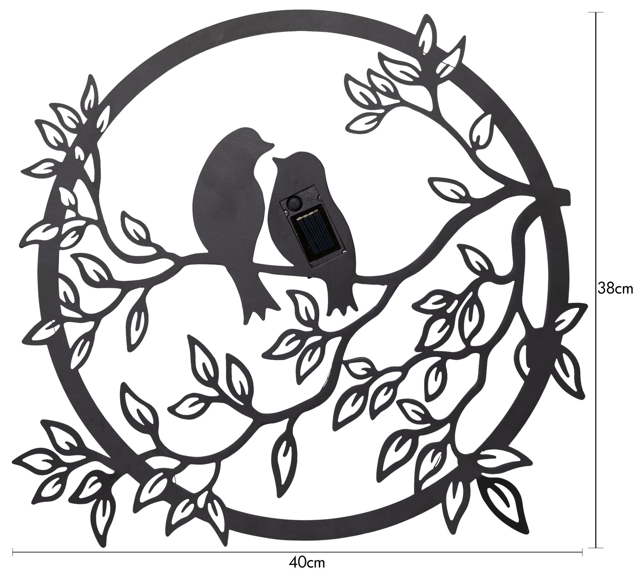Solar Dekoration Love Birds - IP44, Warmweiss, Schwarz