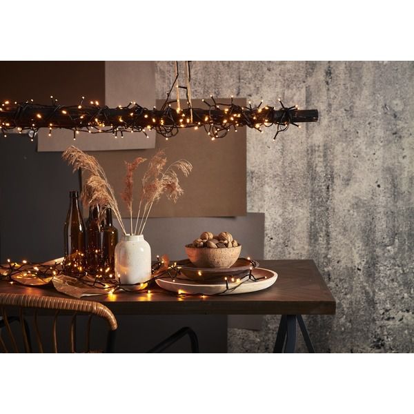 LED golden warmwhite, Lichterkette, 180 LEDs - Schwarz, 1970K, 360cm