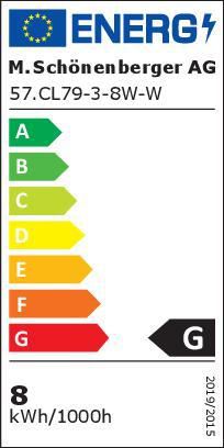 Faretto da incasso a LED CL102A - 8W, 680lm, 3000K, IP40, CRI 80, 36°, weiss, dimmbar, D=90mm, H=46mm, BL=80mm