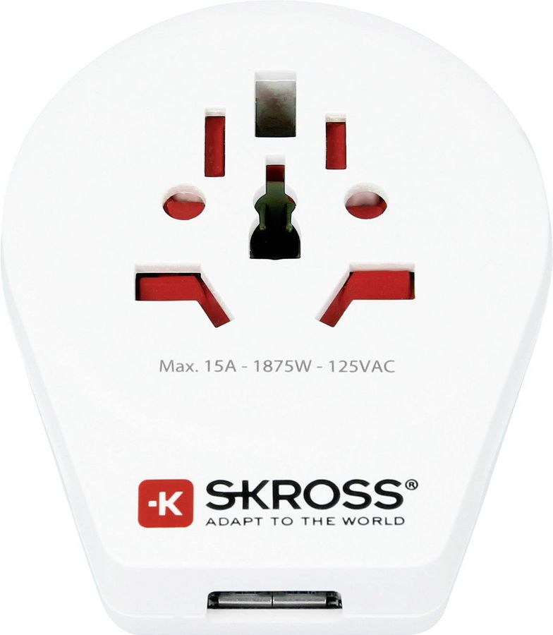 Country World to USA USB - Out: USA Typ B, 1xUSB-A, In: CH, IT, BRA, UK, USA/Japan, 2-Pol EU, AUS/China