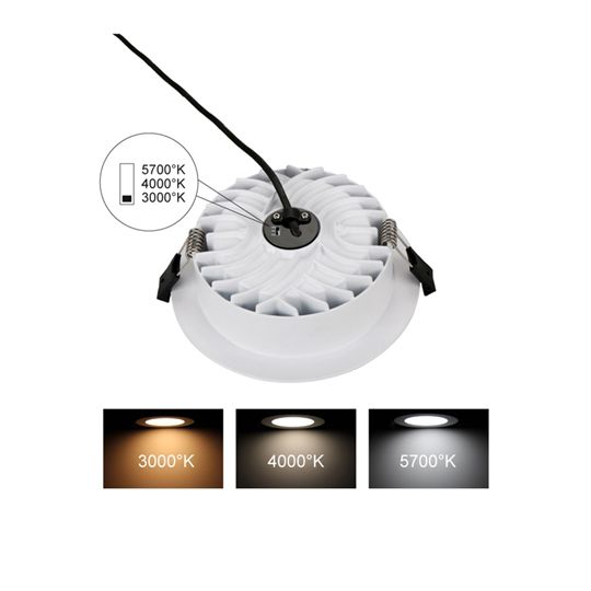 LED Downlight SYNO MULTI - 18W, 1410/1800/1710lm, 3000/4000/5700K, IP54, CRI 80, weiss, dimmbar, D=190mm, H=45mm, BL=160mm