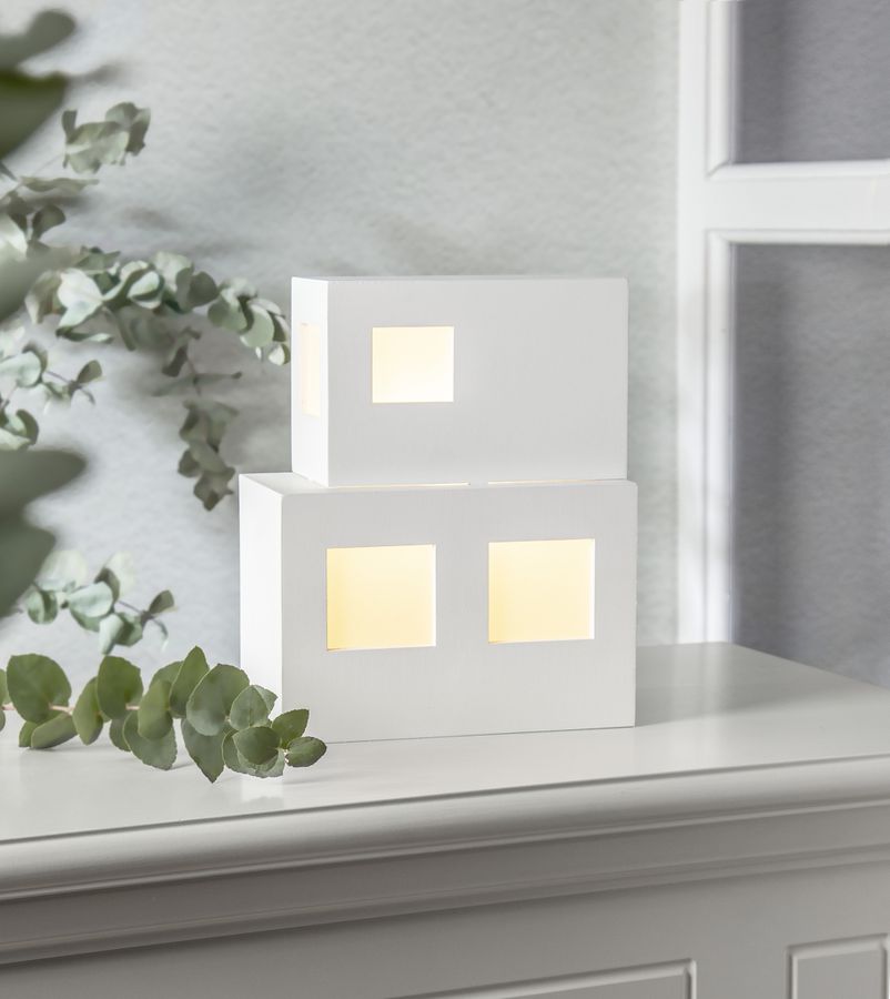 Tisch Dekoration E14 CUBE - Indoor, Weiss, 1 LED